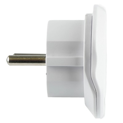 Адаптер-переходник для евровилки с/з, ультраплоский, STEKKER ADP16-06-20W , 250В, 16A, IP20,белый 50412