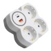 Разветвитель сетевой на 3 выхода с/з, STEKKER, 250В, 16А, USB A+Type C, 2,4А, PD, белый/серый ADP16-17-20 50110