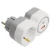 Разветвитель сетевой на 1 выход с/з STEKKER 250В, 16А, USB A+ Type C, 2,4А, PD, белый/серый, ADP16-16-20 50109