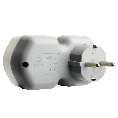Разветвитель сетевой на 1 выход с/з STEKKER 250В, 16А, USB A+ Type C, 2,4А, PD, белый/серый, ADP16-16-20 50109
