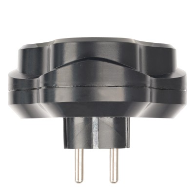 Разветвитель сетевой 3-местный с/з STEKKER ADP16-23-21, 250V, 16A, ABS пластик, черный 50682
