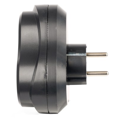 Разветвитель сетевой 3-местный с/з STEKKER ADP16-23-21, 250V, 16A, ABS пластик, черный 50682