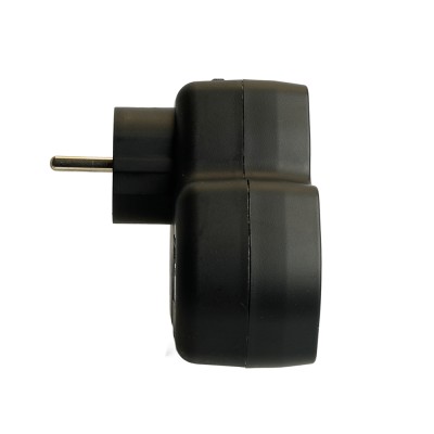 Разветвитель сетевой 3-местный с/з STEKKER ADP16-13-21, 250V,16A, ABS огнеустойчивый пластик, черный 50108