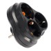 Разветвитель сетевой 3-местный с/з STEKKER ADP16-23-21, 250V, 16A, ABS пластик, черный 50682
