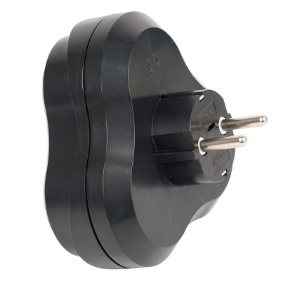 Разветвитель сетевой 3-местный с/з STEKKER ADP16-23-21, 250V, 16A, ABS пластик, черный 50682
