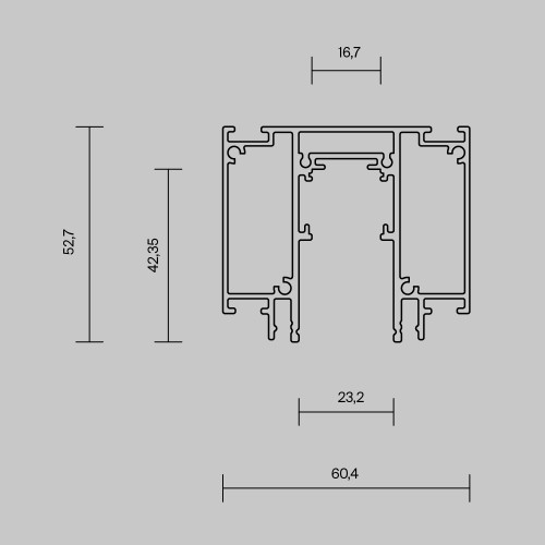 Шинопровод встраиваемый для натяжного потолка Technical TRX034D-422B