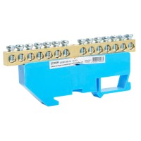 Шина"N" на изоляторе STEKKER 6*9 на DIN-рейку 14 выводов, синий, LD555-69-14 49535 Шина"N" на изоляторе STEKKER 6*9 на DIN-рейку 14 выводов, синий, LD555-69-14 49535