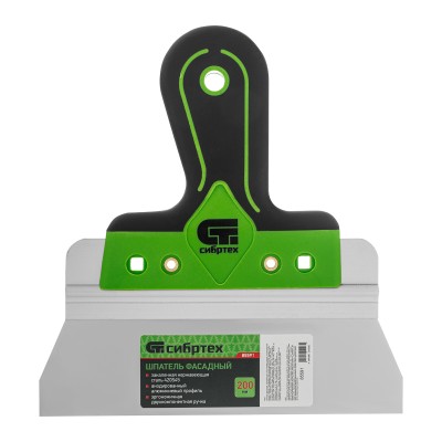 Шпатель фасадный, нержавеющая сталь 420S45, 200 мм, 2-компонентная ручка Сибртех Шпатель фасадный, нержавеющая сталь 420S45, 200 мм, 2-компонентная ручка Сибртех