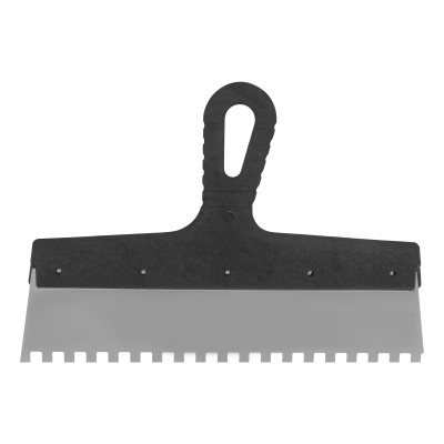 Шпатель из нержавеющей стали, 300 мм, зуб 8 х 8 мм, пластмассовая ручка Сибртех