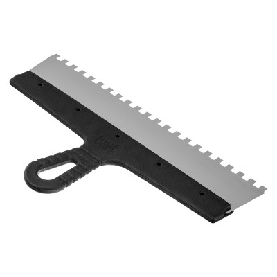 Шпатель из нержавеющей стали, 350 мм, зуб 8 х 8 мм, пластмассовая ручка Сибртех