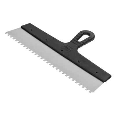 Шпатель из нержавеющей стали, 350 мм, зуб 6 х 6 мм, пластмассовая ручка Сибртех