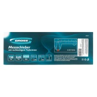 Штангенциркуль, 150 мм, 0.05 мм, нержавеющая сталь, с глубиномером Gross Штангенциркуль, 150 мм, 0.05 мм, нержавеющая сталь, с глубиномером Gross