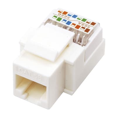 Модуль Keystone Jack RJ-45(8P8C), UTP, CAT 5e, тип 180 градусов, белый REXANT