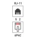 Двойник телефонный UTP, RJ-14 (6P4C) (штекер - 2 гнезда) REXANT