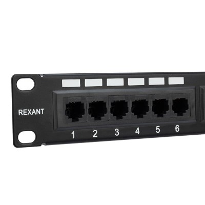 Панель коммутационная 19", 1U, 24 порта, UTP, RJ-45, CAT 5e REXANT Панель коммутационная 19", 1U, 24 порта, UTP, RJ-45, CAT 5e REXANT