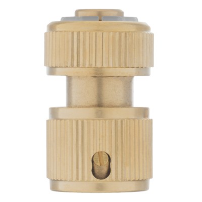 Соединитель латунный, быстросъемный для шланга 1/2, аквастоп Palisad Соединитель латунный, быстросъемный для шланга 1/2, аквастоп Palisad