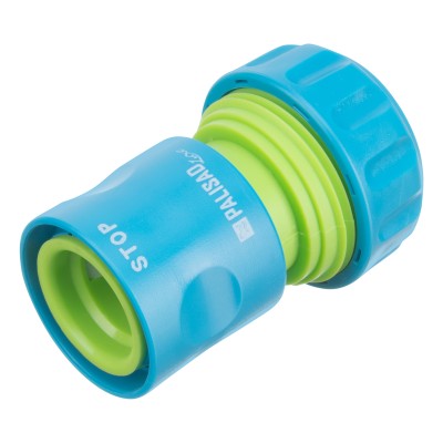 Соединитель пластмассовый, быстросъемный для шланга 3/4, аквастоп, однокомпонентный Palisad Luxe