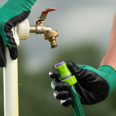 Соединитель пластмассовый, быстросъемный для шланга 3/4, аквастоп Palisad Соединитель пластмассовый, быстросъемный для шланга 3/4, аквастоп Palisad