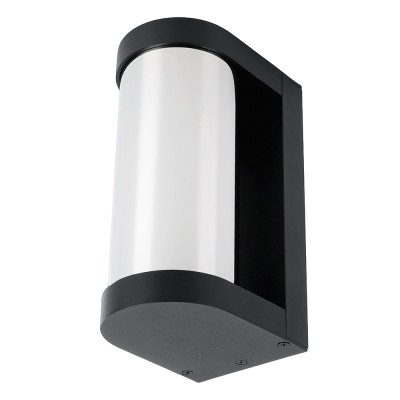 Светильник садово-парковый, серии «Бостон», (НБУ) FERON DH1901 E27, 230V, IP44, цвет черный/зеркальный, цилиндр, на стену , 125*92*206мм