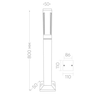 Светильник уличный светодиодный Feron DH603, 5W, 250Lm, 4000K, черный 11707