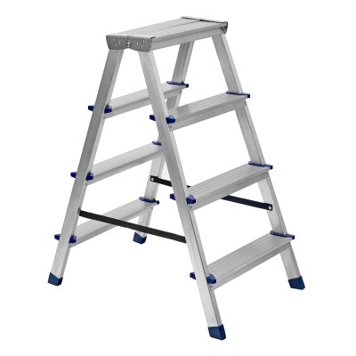 Стремянка двусторонняя 4 ступени, алюминиевая, Сибртех Стремянка двусторонняя 4 ступени, алюминиевая, Сибртех
