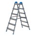 Стремянка двухсторонняя 6 ступеней, сталь профиль, стальные ступени, Сибртех