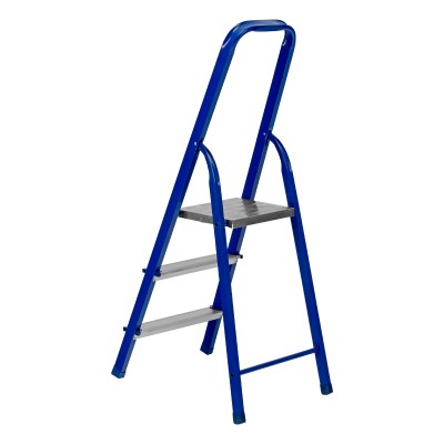 Стремянка, 3 ступени, стальной профиль, алюминиевые ступени Сибртех