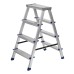 Стремянка двусторонняя 4 ступени, алюминиевая, Сибртех