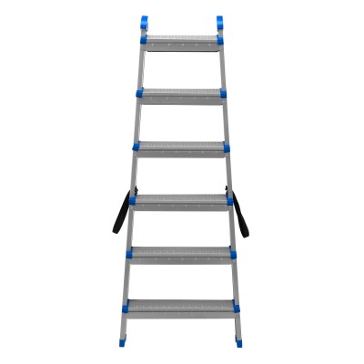 Стремянка двухсторонняя 6 ступеней, сталь профиль, стальные ступени, Сибртех Стремянка двухсторонняя 6 ступеней, сталь профиль, стальные ступени, Сибртех
