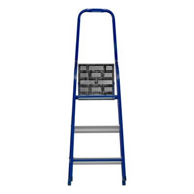 Стремянка, 3 ступени, стальной профиль, алюминиевые ступени Сибртех