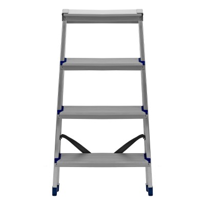 Стремянка двусторонняя 4 ступени, алюминиевая, Сибртех Стремянка двусторонняя 4 ступени, алюминиевая, Сибртех