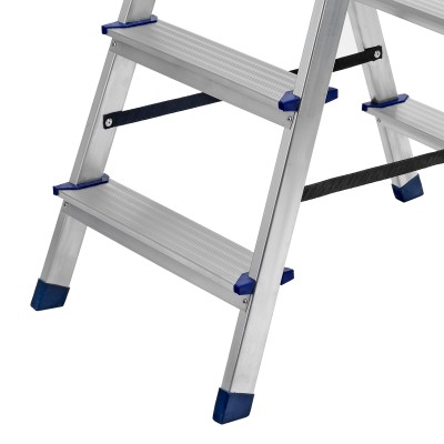 Стремянка двусторонняя 4 ступени, алюминиевая, Сибртех Стремянка двусторонняя 4 ступени, алюминиевая, Сибртех