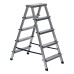 Стремянка двусторонняя 5 ступеней, алюминиевая, Сибртех