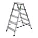 Стремянка двусторонняя 5 ступеней, алюминиевая, Сибртех