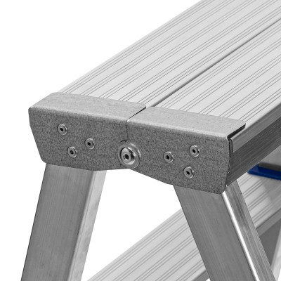 Стремянка двусторонняя 5 ступеней, алюминиевая, Сибртех