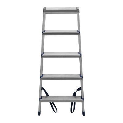 Стремянка двусторонняя 5 ступеней, алюминиевая, Сибртех