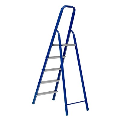 Стремянка, 5 ступеней, стальной профиль, алюминиевые ступени Сибртех