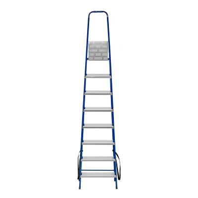 Стремянка, 8 ступеней, стальной профиль, алюминиевые ступени Сибртех Стремянка, 8 ступеней, стальной профиль, алюминиевые ступени Сибртех