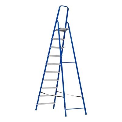 Стремянка, 10 ступеней, стальной профиль, алюминиевые ступени Сибртех Стремянка, 10 ступеней, стальной профиль, алюминиевые ступени Сибртех