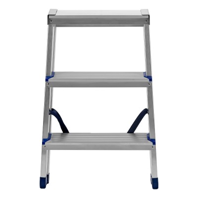 Стремянка двусторонняя 3 ступени, алюминиевая, Сибртех