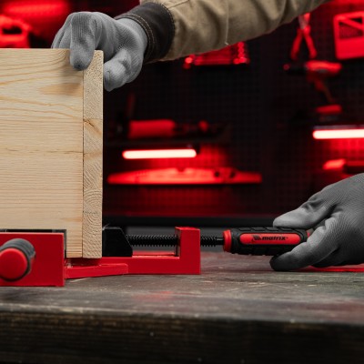 Струбцина угловая, быстрозажимная, 65/65 мм, двухкомпонентные обрезиненные рукоятки Matrix