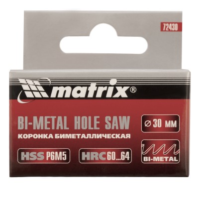 Коронка Bimetal, 30 мм Matrix Коронка Bimetal, 30 мм Matrix
