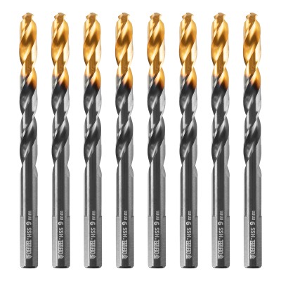 Сверло по металлу, 9 мм, HSS-Tin, Golden Tip, 8 шт. Denzel Сверло по металлу, 9 мм, HSS-Tin, Golden Tip, 8 шт. Denzel