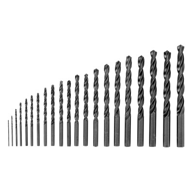 Набор сверл по металлу, 1-10 мм, (через 0.5 мм +3.2 и 4.8 мм) HSS 21 шт, металлический бокс, цилиндрический хвостовик Sparta