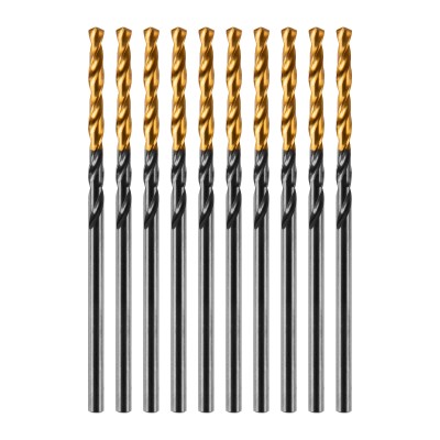 Сверло по металлу, 2 мм, HSS-Tin, Golden Tip, 10 шт. Denzel