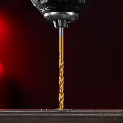 Сверло по металлу, 3.2 мм, HSS, нитридтитановое покрытие, цилиндрический хвостовик Matrix Сверло по металлу, 3.2 мм, HSS, нитридтитановое покрытие, цилиндрический хвостовик Matrix