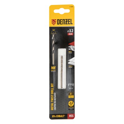 Сверло по металлу, 3,2 мм, HSS Co-8% // Denzel Сверло по металлу, 3,2 мм, HSS Co-8% // Denzel