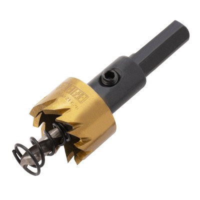 Коронка по металлу HSS, 21 мм, нитридтитановое покрытие Denzel Коронка по металлу HSS, 21 мм, нитридтитановое покрытие Denzel