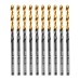 Сверло по металлу, 3 мм, HSS-Tin, Golden Tip, 10 шт. Denzel