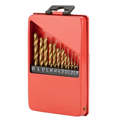 Набор нитридтитан. сверл по металлу, 1.5-6.5 мм (через 0.5 мм+3.2мм 4.8 мм) НSS 13 шт Matrix Набор нитридтитан. сверл по металлу, 1.5-6.5 мм (через 0.5 мм+3.2мм 4.8 мм) НSS 13 шт Matrix